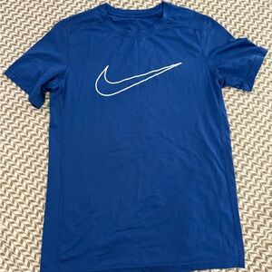 Nike Royal Blue Tee with White Swoosh boys dri-fit